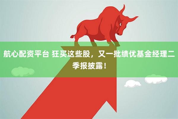 航心配资平台 狂买这些股，又一批绩优基金经理二季报披露！